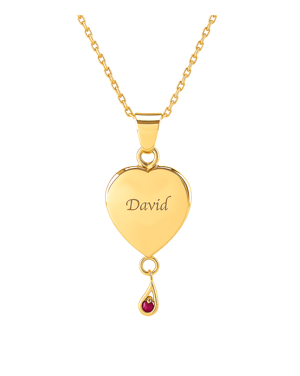 Cara Keepsakes Gold Pendant Urns January / Garnet Birthstone Heart Pendant Urn (10K)