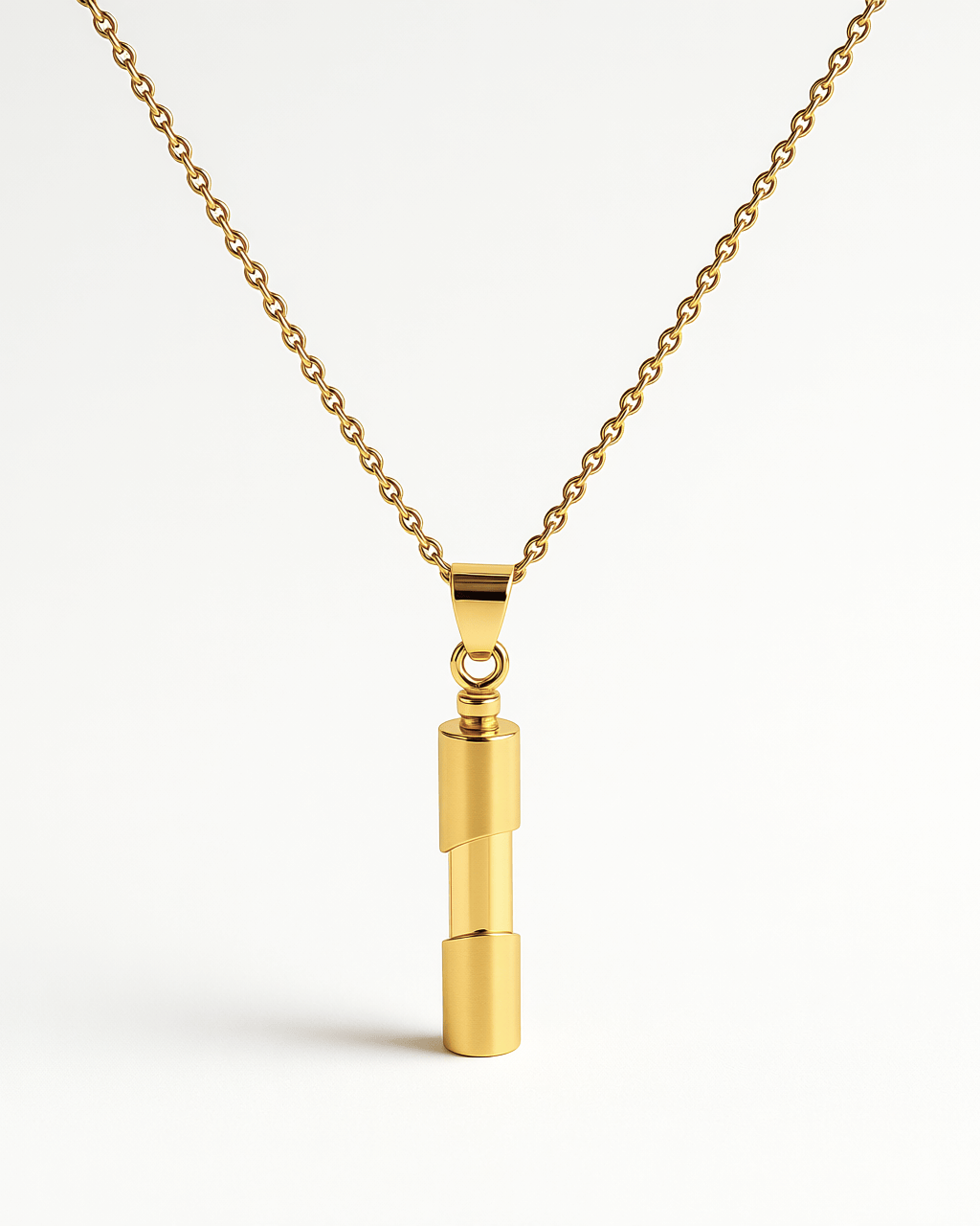 Cara Keepsakes Gold Pendant Urns Gold Cylinder Pendant Urn (10K)