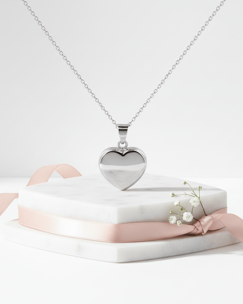 Cara Keepsakes Silver Pendant Urns Silver Heart Pendant Urn