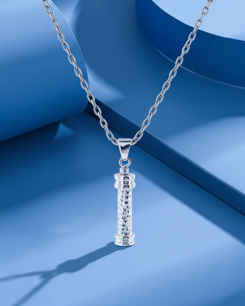 Cara Keepsakes Silver Pendant Urns Hammered Cylinder Pendant Urn