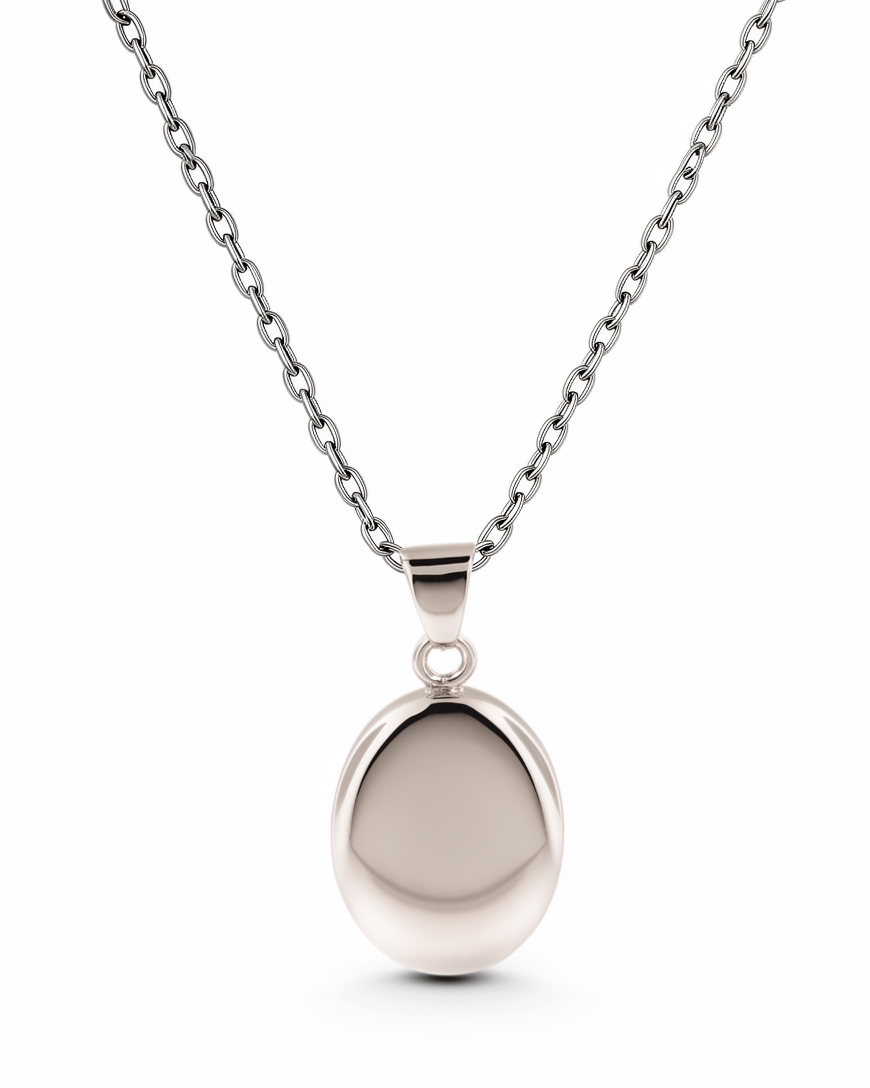 Cara Keepsakes Silver Pendant Urns Silver Oval Pendant Urn