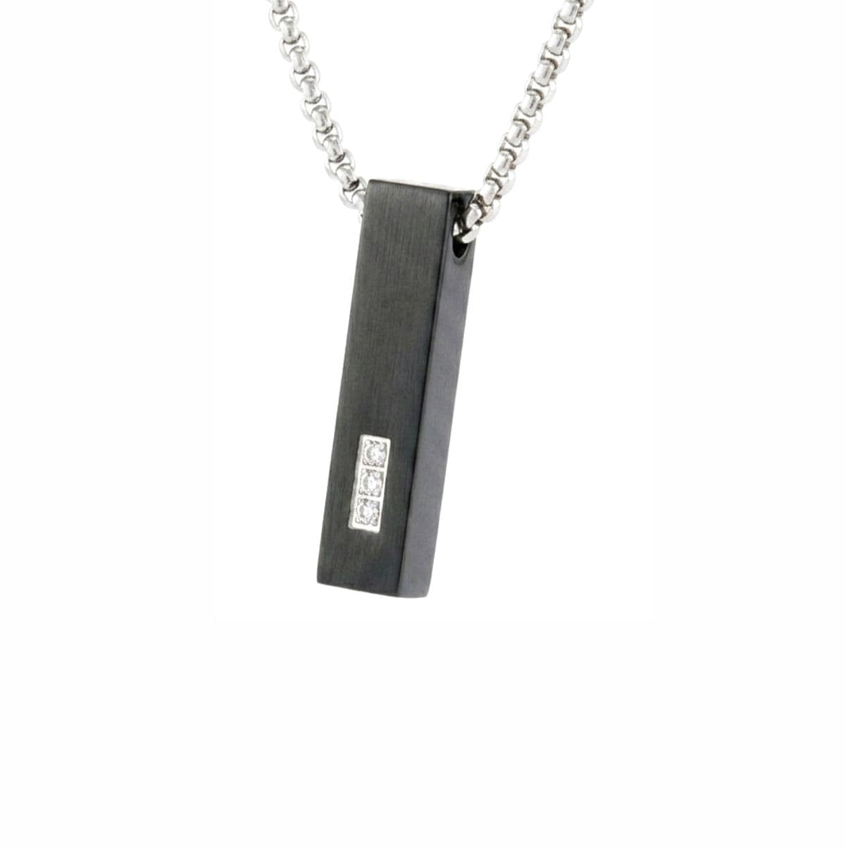 Cara Keepsakes Stainless Steel Black 3-Stone Block Urn