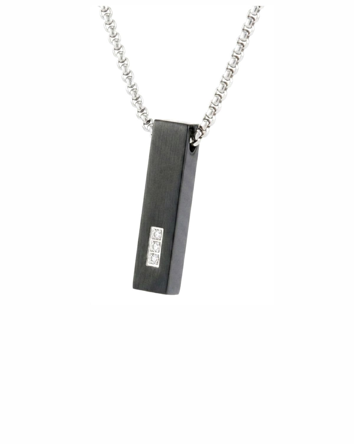 Cara Keepsakes Stainless Steel Black 3-Stone Block Urn