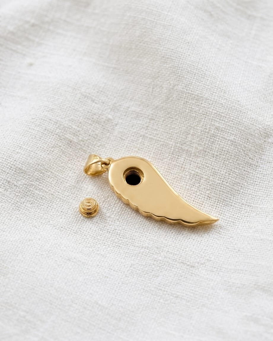 Cara Keepsakes Gold Pendant Urns Gold Guardian Angel Pendant Urn (10K)