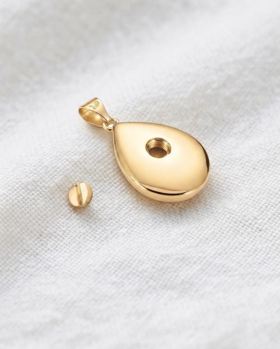 Cara Keepsakes Gold Pendant Urns Gold Teardrop Pendant Urn (10K)