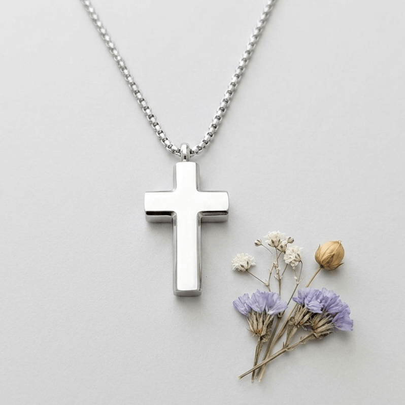 Cara Keepsakes Stainless Steel Stainless Steel Cross Pendant Urn