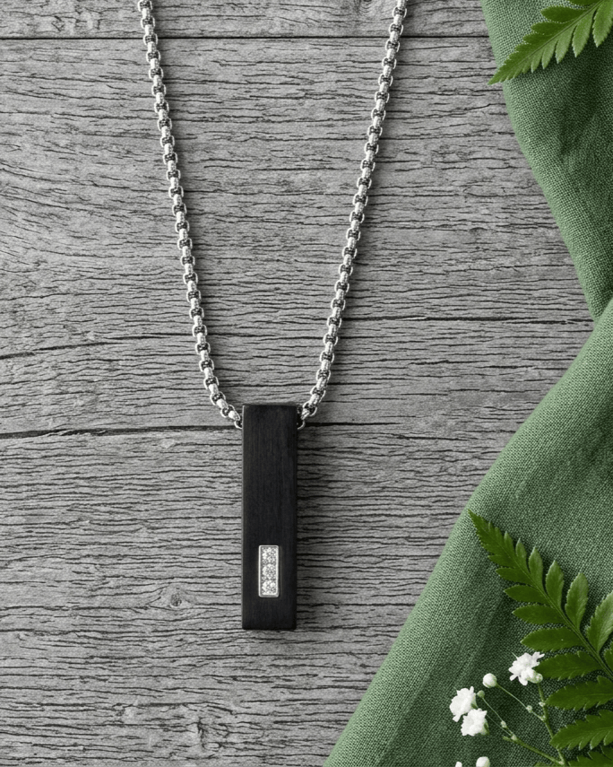 Cara Keepsakes Stainless Steel Black 3-Stone Block Urn