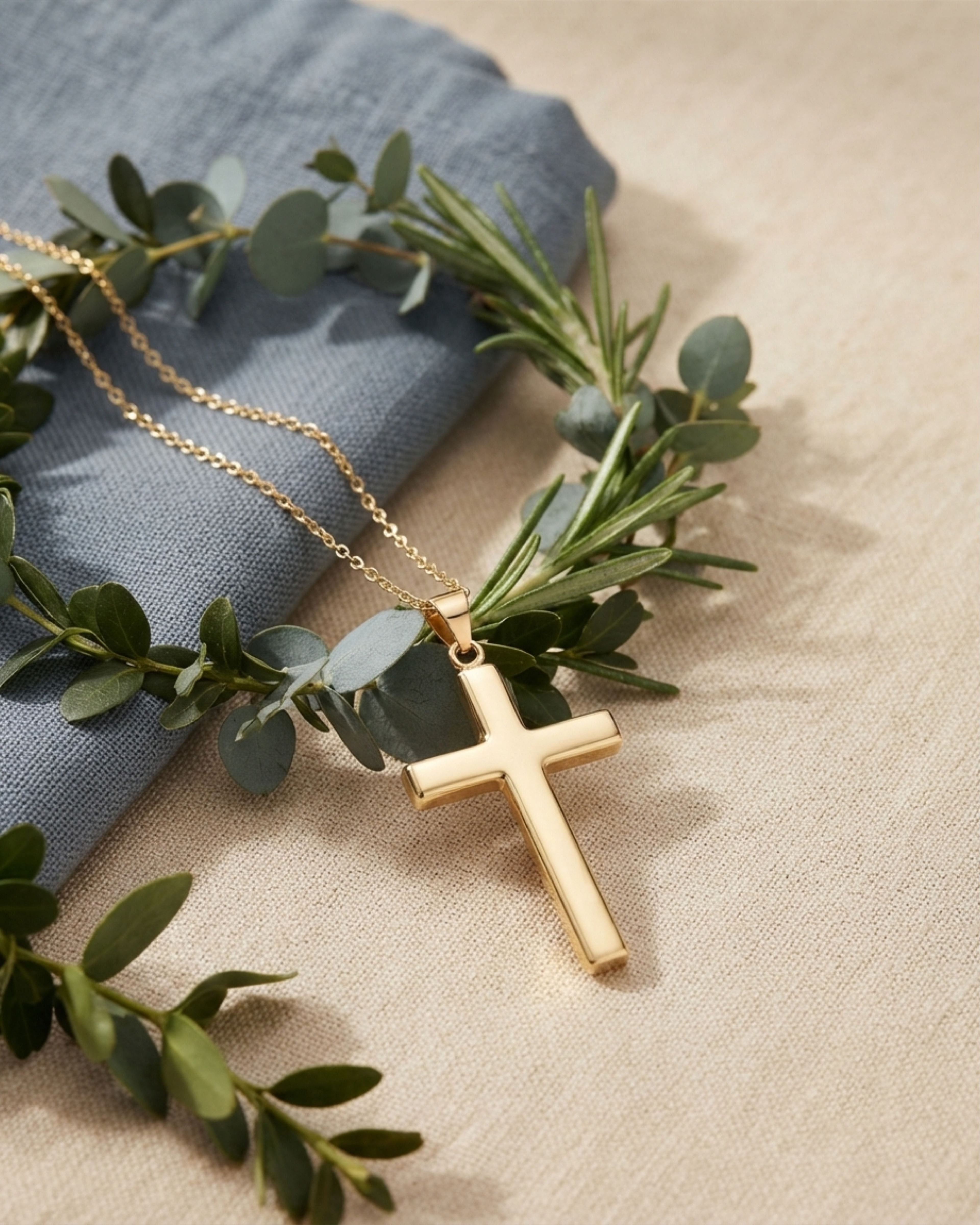 Cara Keepsakes Gold Pendant Urns Gold Cross Pendant Urn (10K)