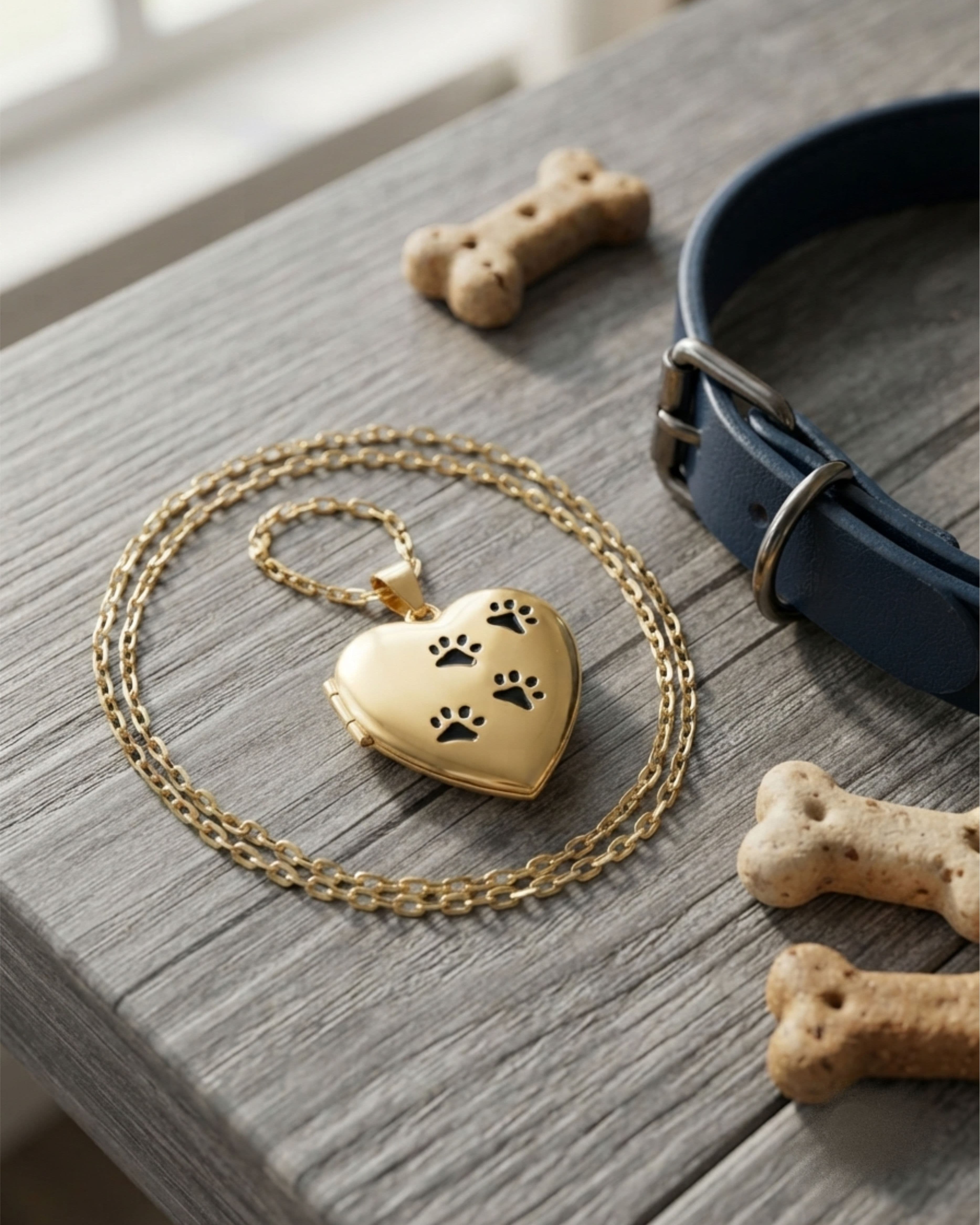 Cara Keepsakes Gold Locket Urns Gold Paw Print Locket Urn (10K)