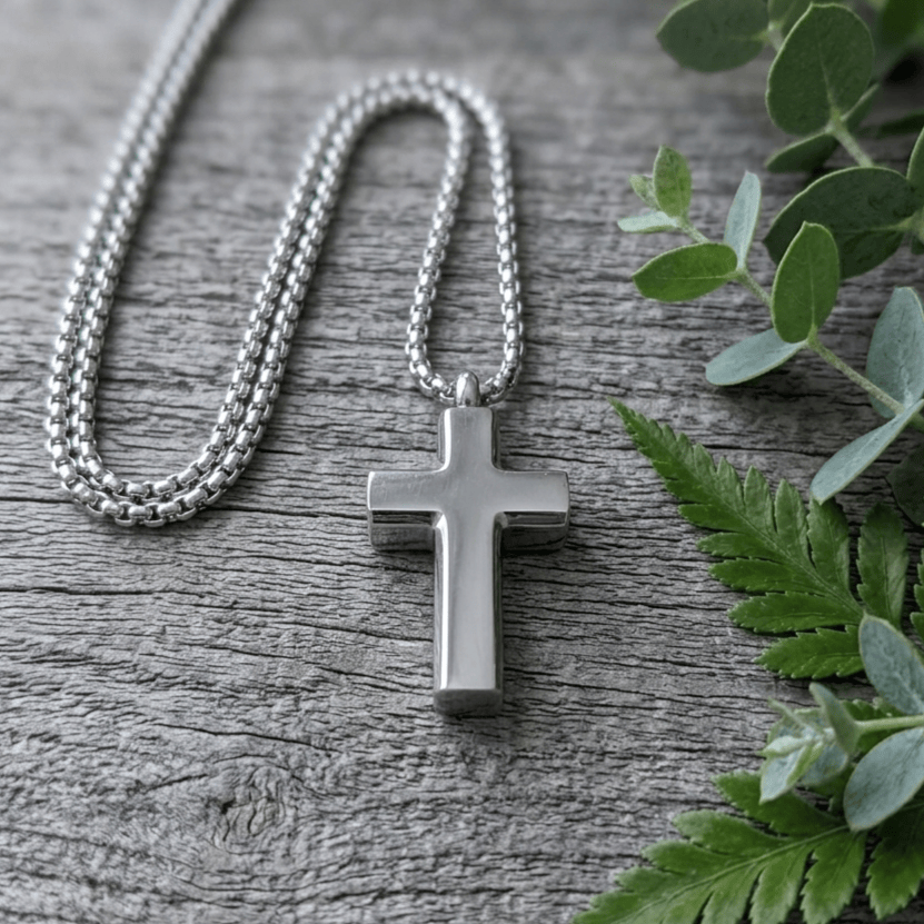 Cara Keepsakes Stainless Steel Stainless Steel Cross Pendant Urn