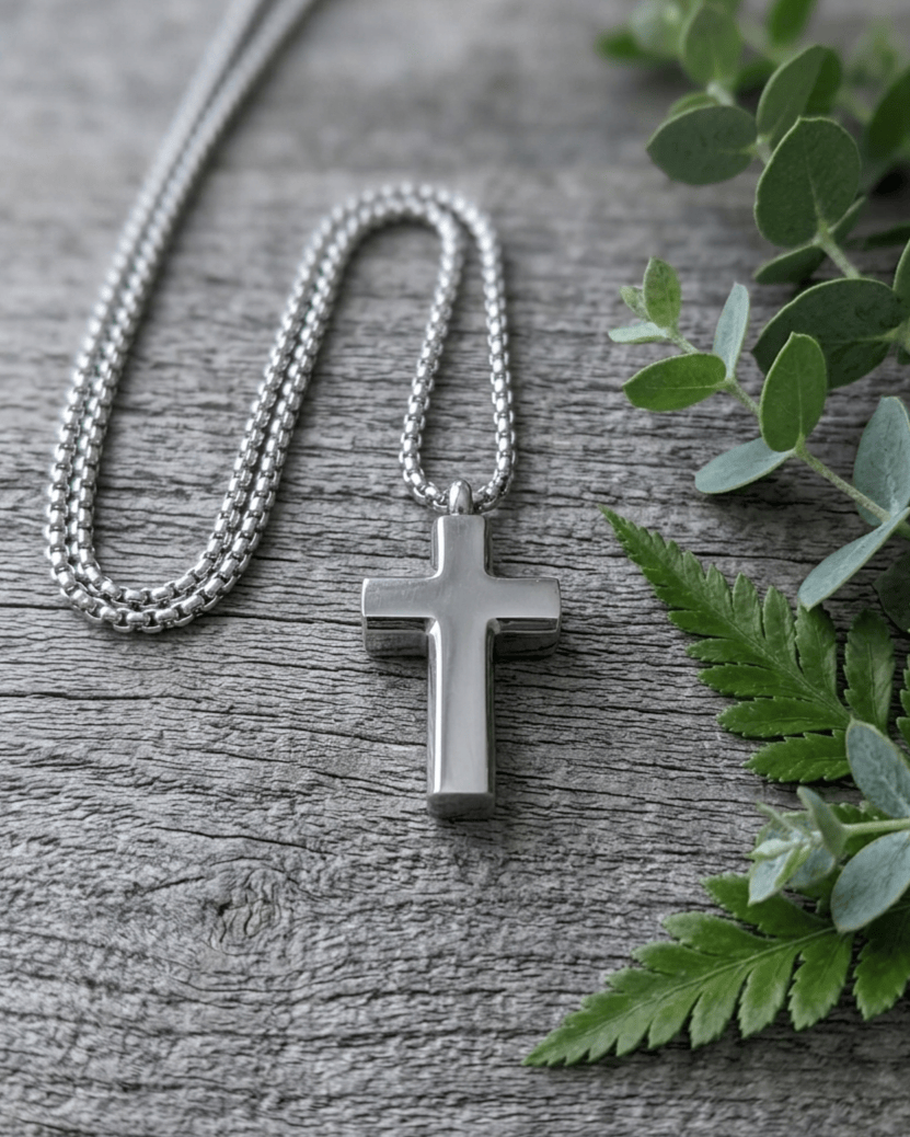 Cara Keepsakes Stainless Steel Stainless Steel Cross Pendant Urn