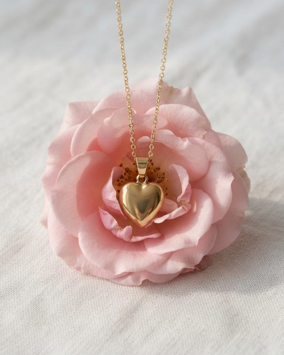 Cara Keepsakes Gold Pendant Urns Small Gold Heart Pendant Urn (10K)