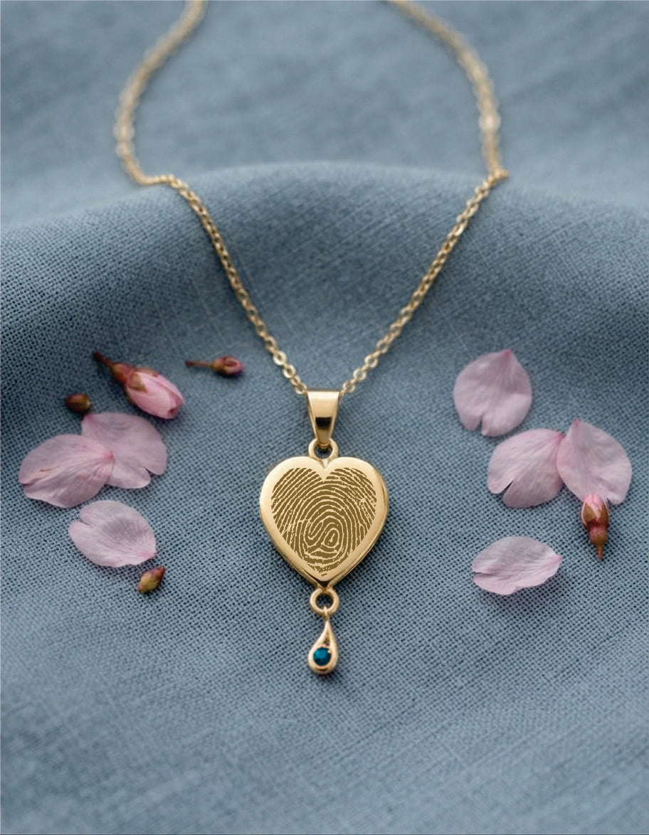 Cara Keepsakes Gold Pendant Urns Birthstone Heart Pendant Urn (10K)