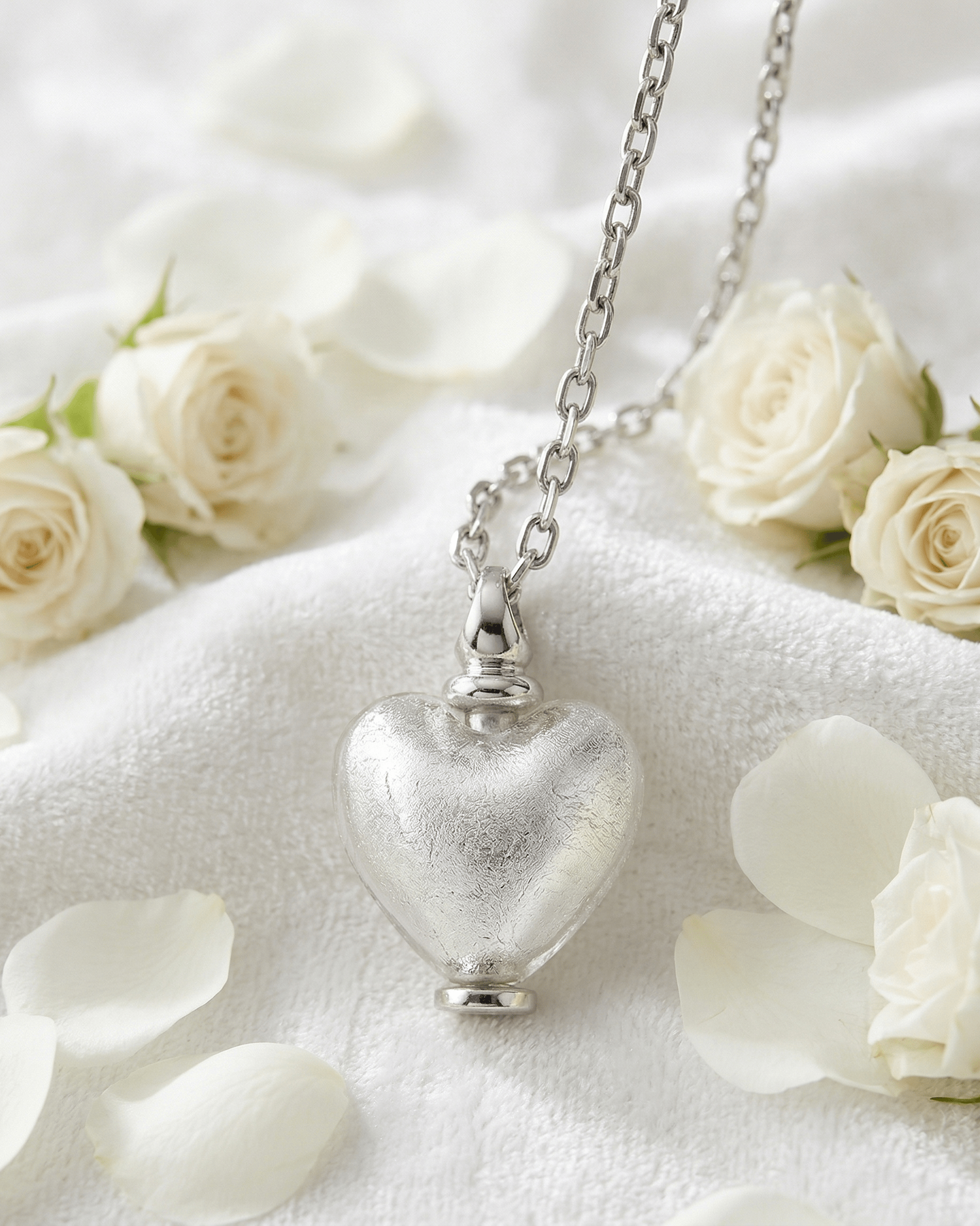 Cara Keepsakes Murano Glass Heart Urns Murano Glass Heart Urn - April