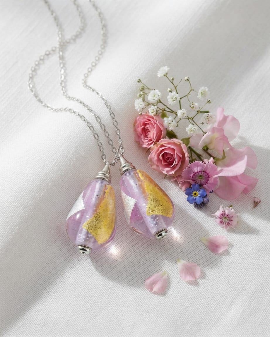 Cara Keepsakes Murano Glass Pendant Urns Murano Glass Pendant Urn - 'Loving Whispers' Drop