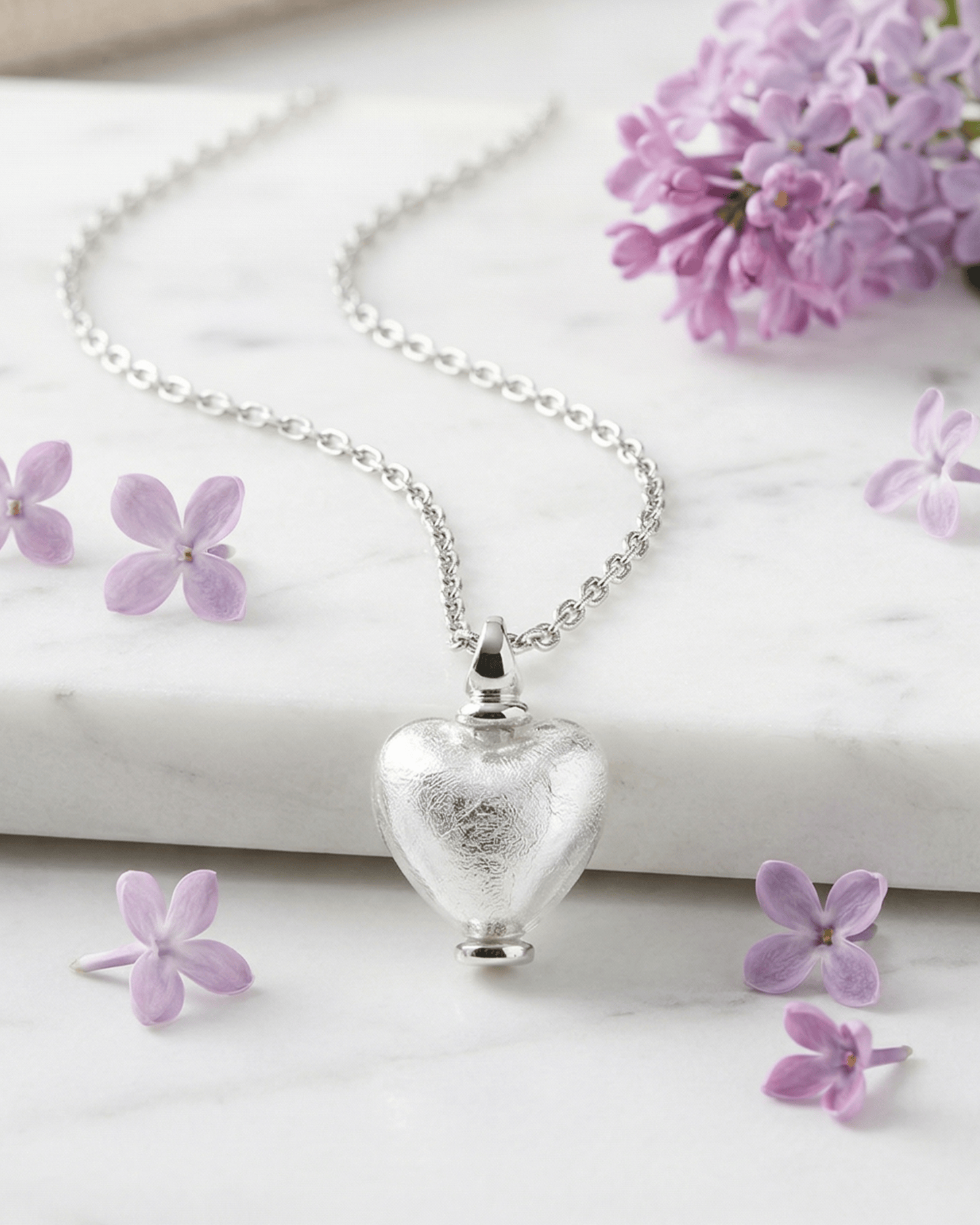 Cara Keepsakes Murano Glass Heart Urns Murano Glass Heart Urn - April