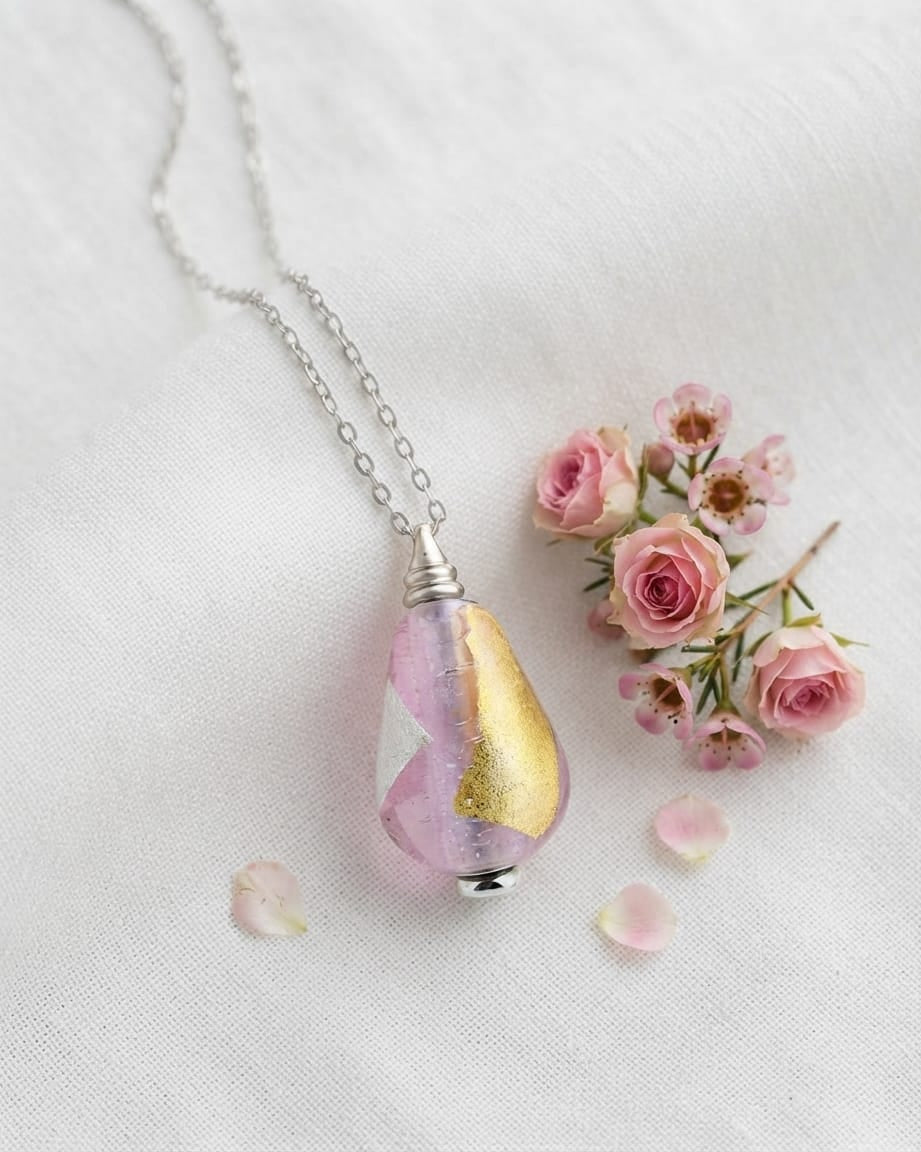 Cara Keepsakes Murano Glass Pendant Urns Murano Glass Pendant Urn - 'Loving Whispers' Drop
