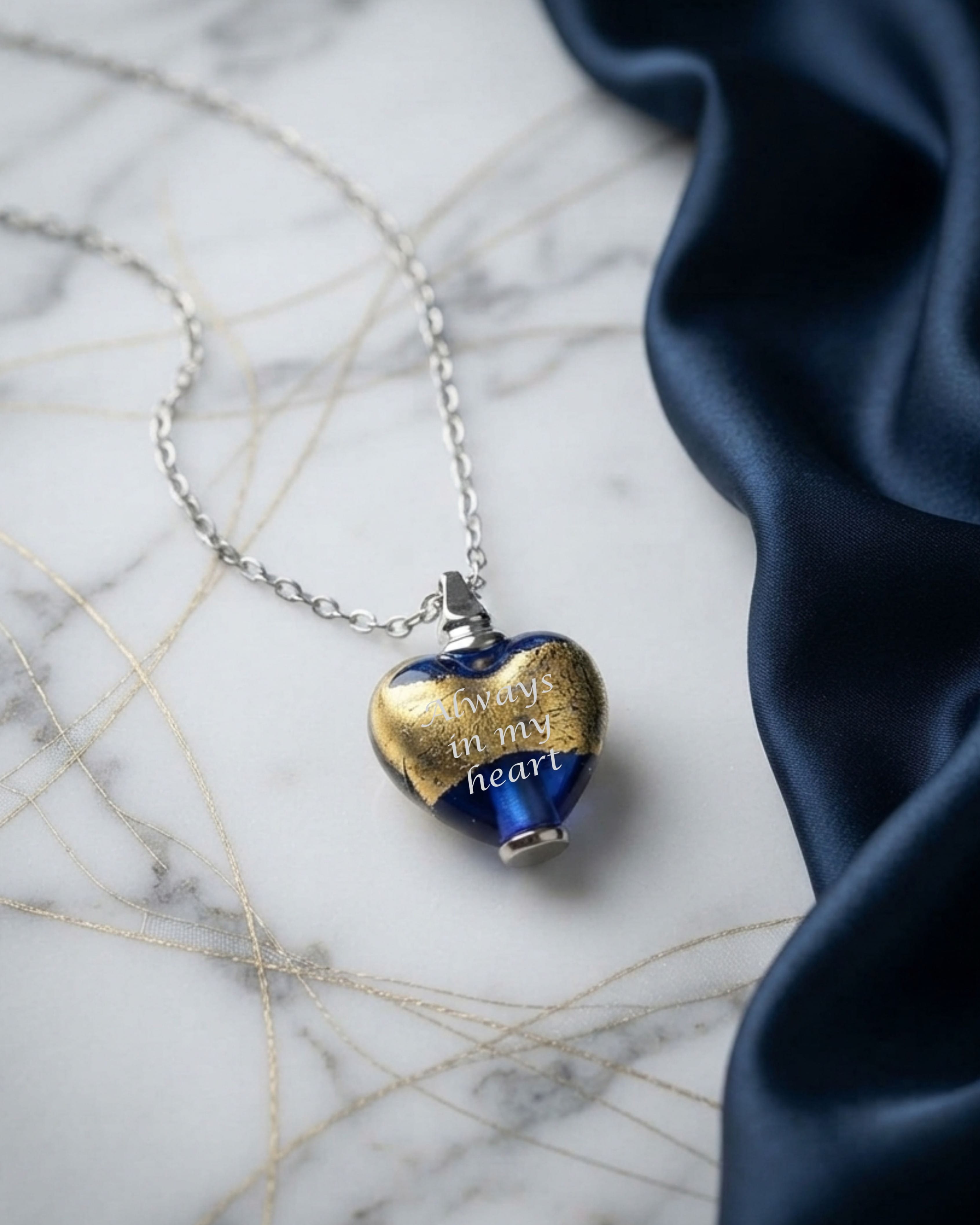 Cara Keepsakes Murano Glass Heart Urns Murano Glass Heart Urn - 'Wrapped in Glory'