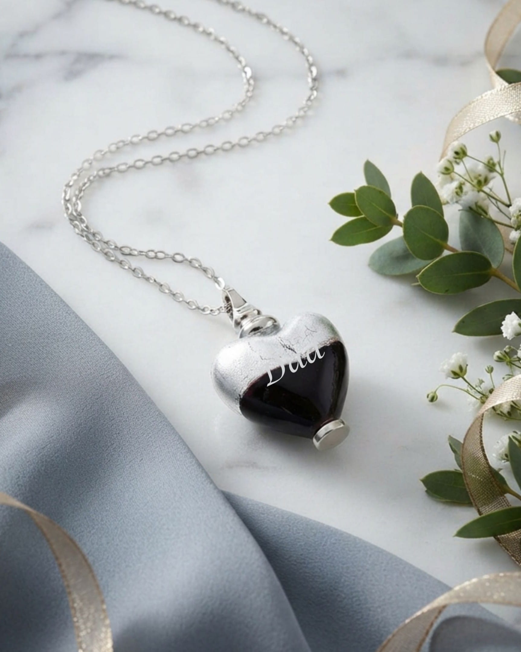 Cara Keepsakes Murano Glass Heart Urns Murano Glass Heart Urn - 'Eternal Promise'