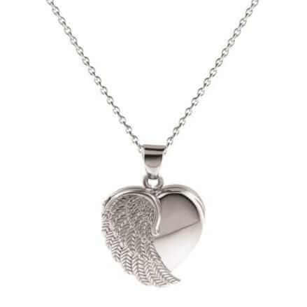 Cara Keepsakes Silver Pendant Urns Angel Wing Pendant Urn