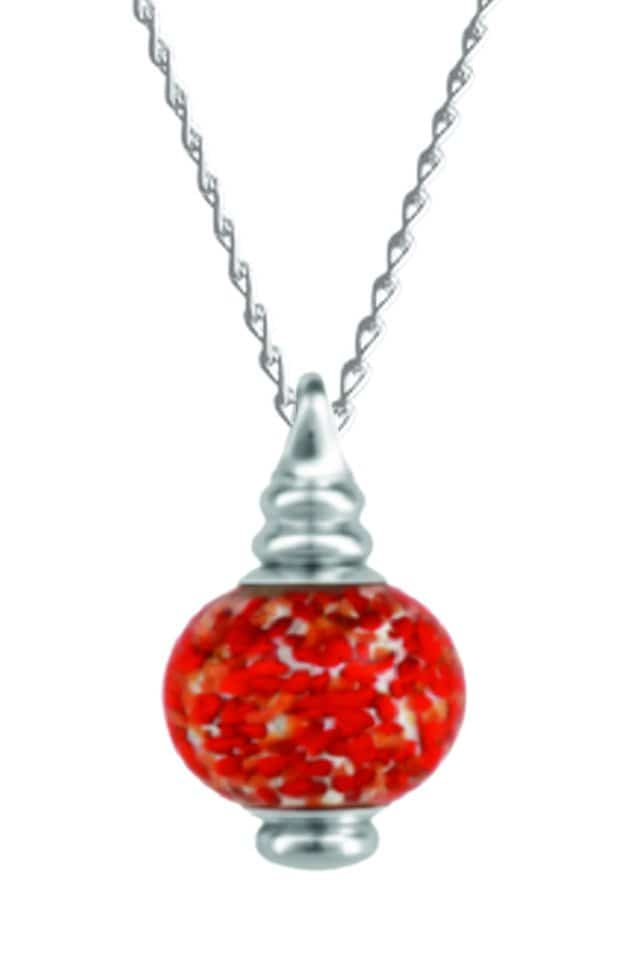 Murano glass necklace urn for cremated remains