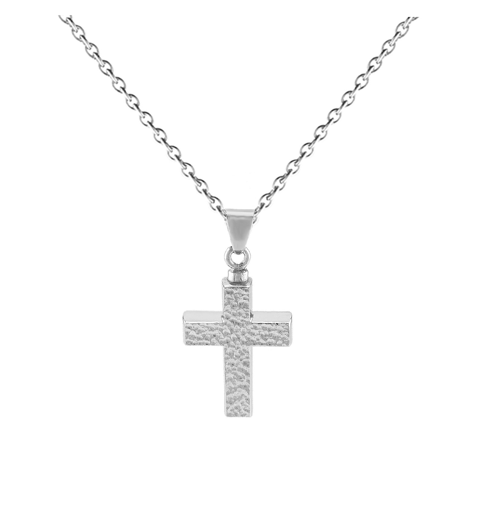 Cara Keepsakes Silver Pendant Urns Hammered Cross Pendant Urn