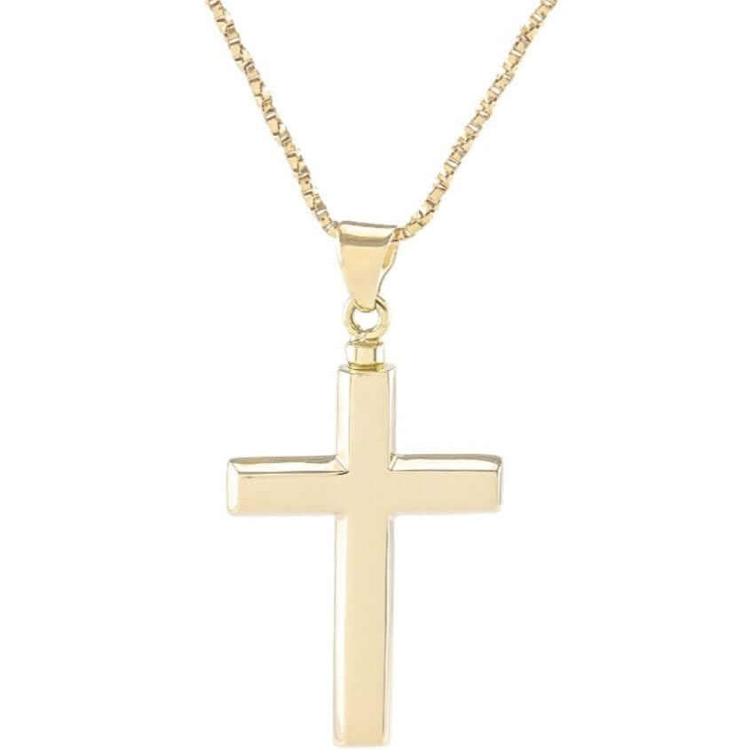Cara Keepsakes Silver Pendant Urns Gold Cross Pendant Urn (10K)