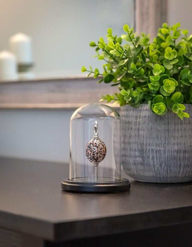 Cara Keepsakes Keepsake Urn Mini Urn with Glass Dome Keepsake Urn - "Everlasting Embrace"