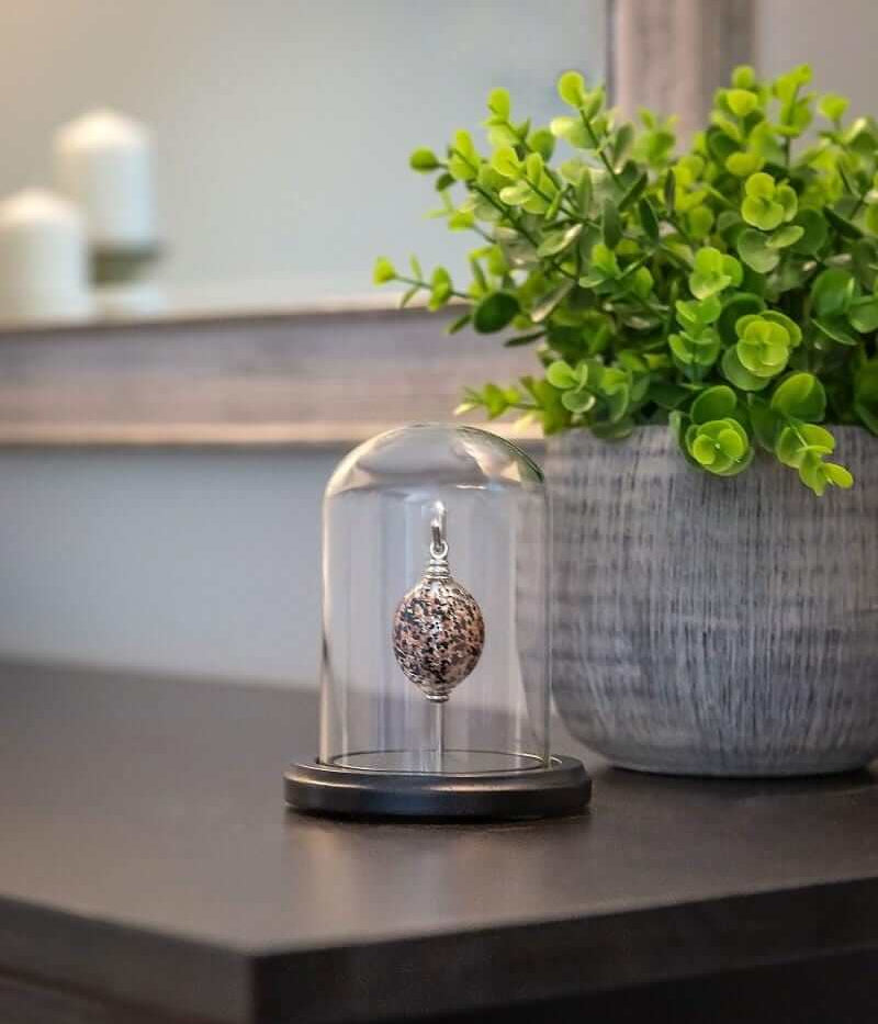 Cara Keepsakes Keepsake Urn Mini Urn with Glass Dome Keepsake Urn - "Everlasting Embrace"