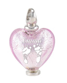 Cara Keepsakes Murano Glass Heart Urn - October sample engraving
