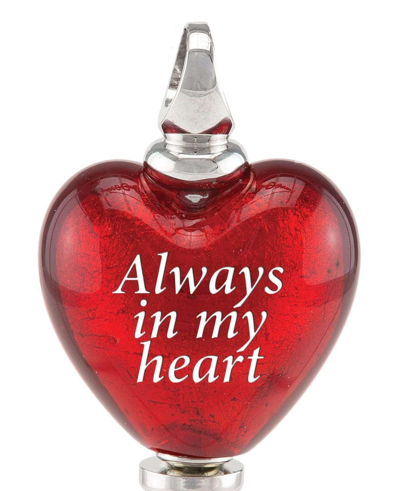 Cara Keepsakes Murano Glass Heart Urns Murano Glass Heart Urn - July