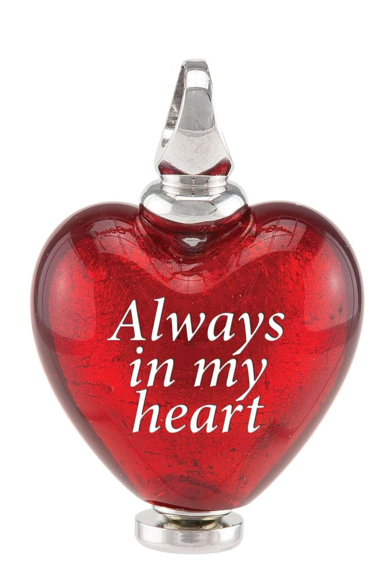 Cara Keepsakes Murano Glass Heart Urns Murano Glass Heart Urn - July