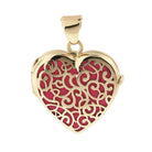 Cara Keepsakes Gold Locket Urns Magenta Gold Filigree Heart Locket Urn