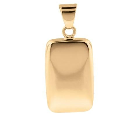 Cara Keepsakes Gold Locket Urns Gold Rectangle Pendant Urn (10K)