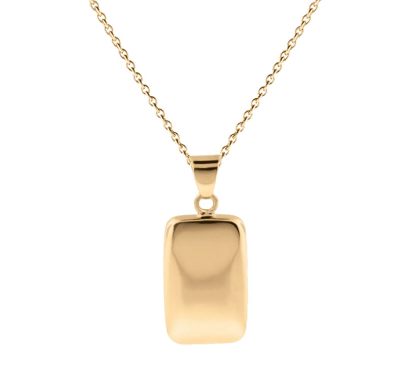 Cara Keepsakes Gold Locket Urns Gold Rectangle Pendant Urn (10K)