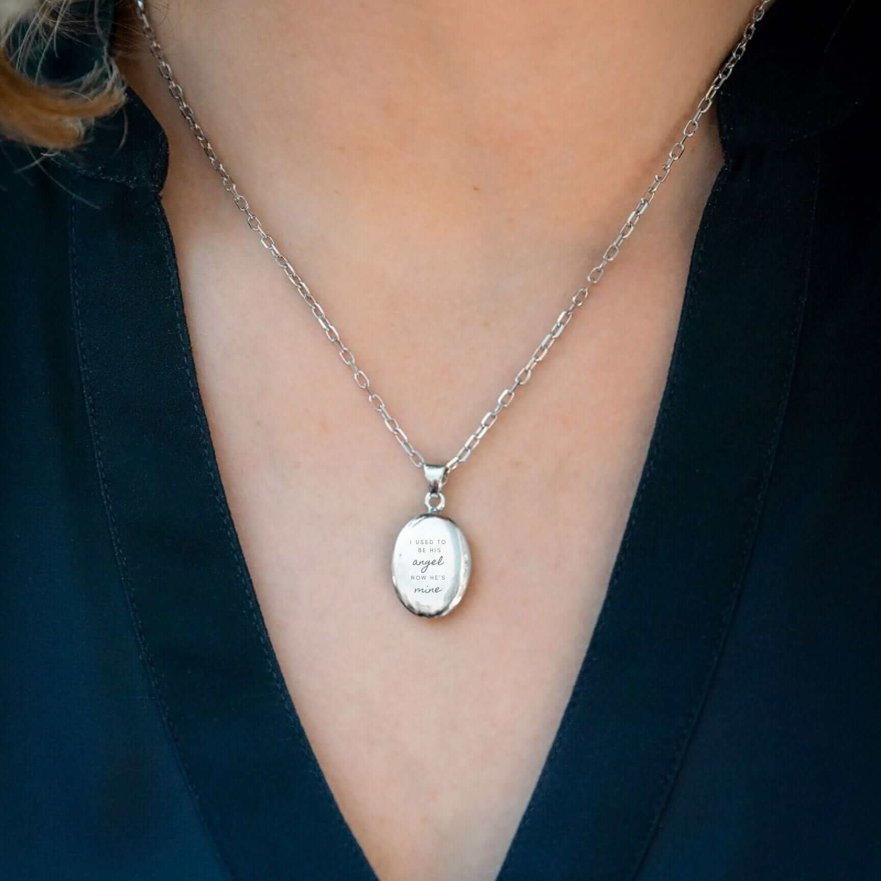 Cara Keepsakes Silver Pendant Urns 'I Used To Be His Angel' Pendant Urn