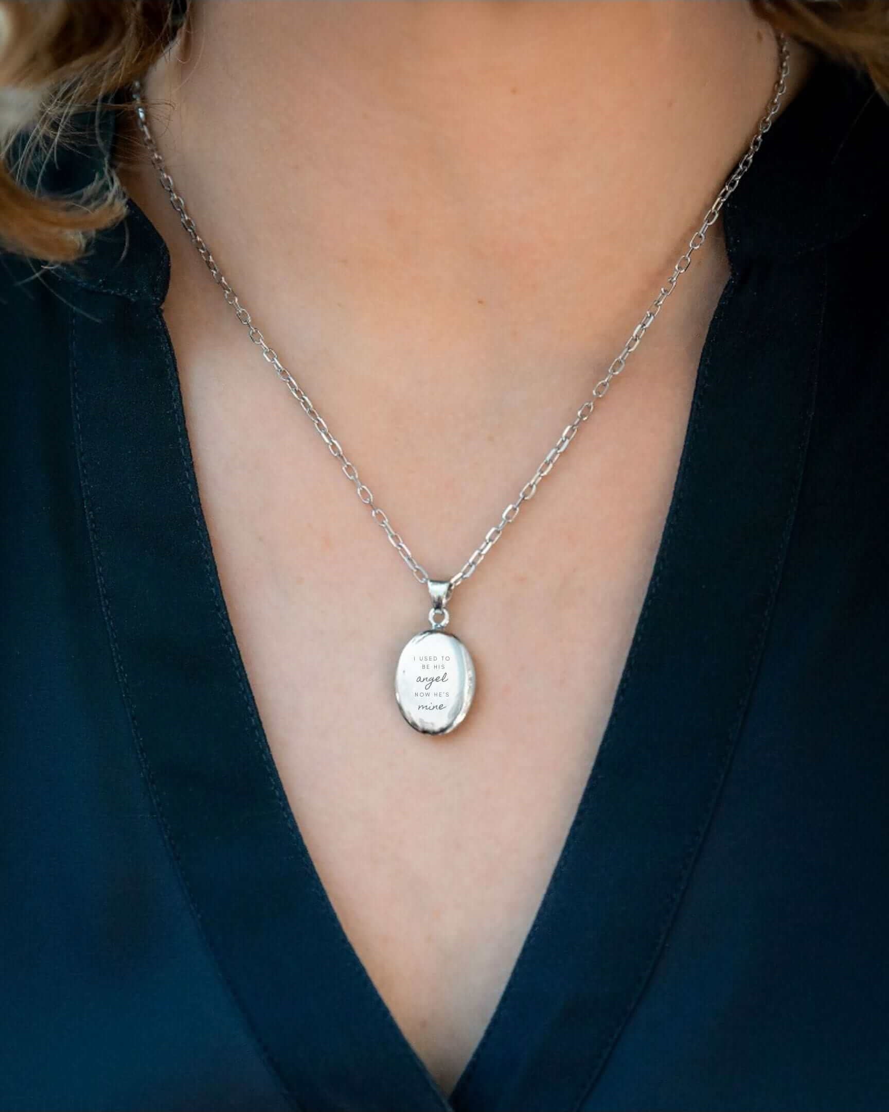 Cara Keepsakes Silver Pendant Urns 'I Used To Be His Angel' Pendant Urn