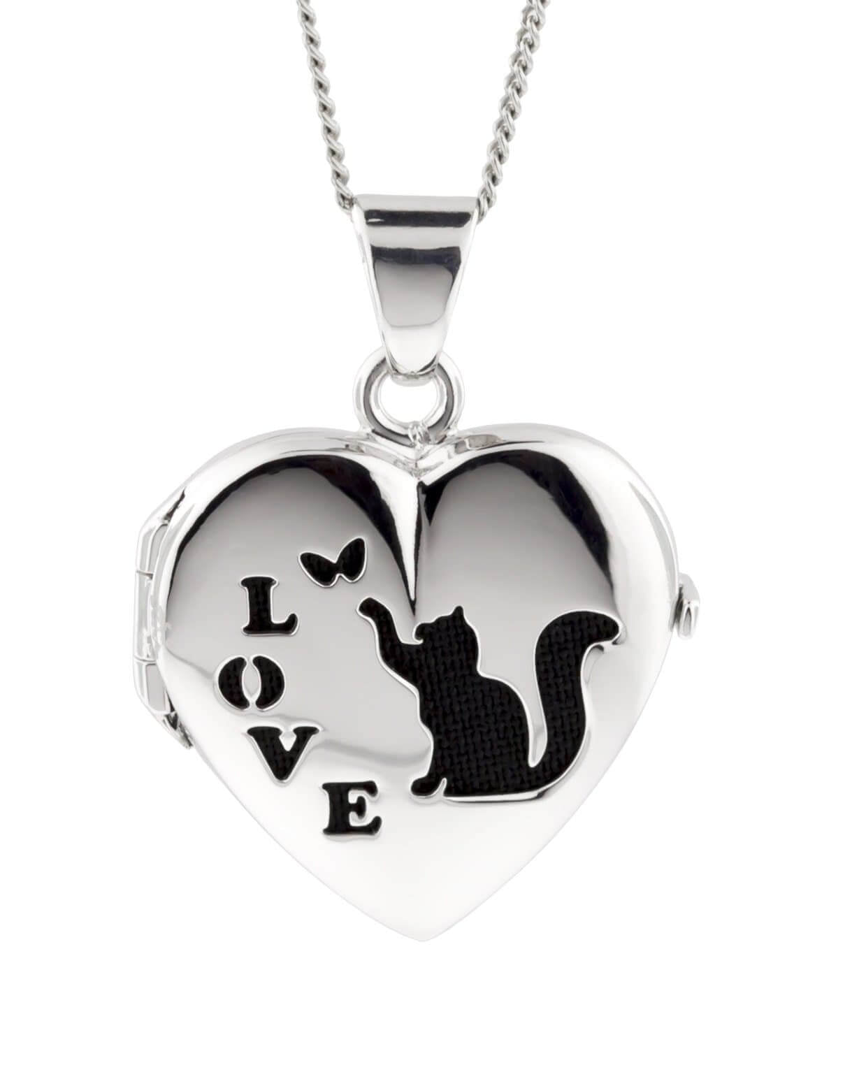 Cara Keepsakes Silver Locket Urns Cat Locket Urn
