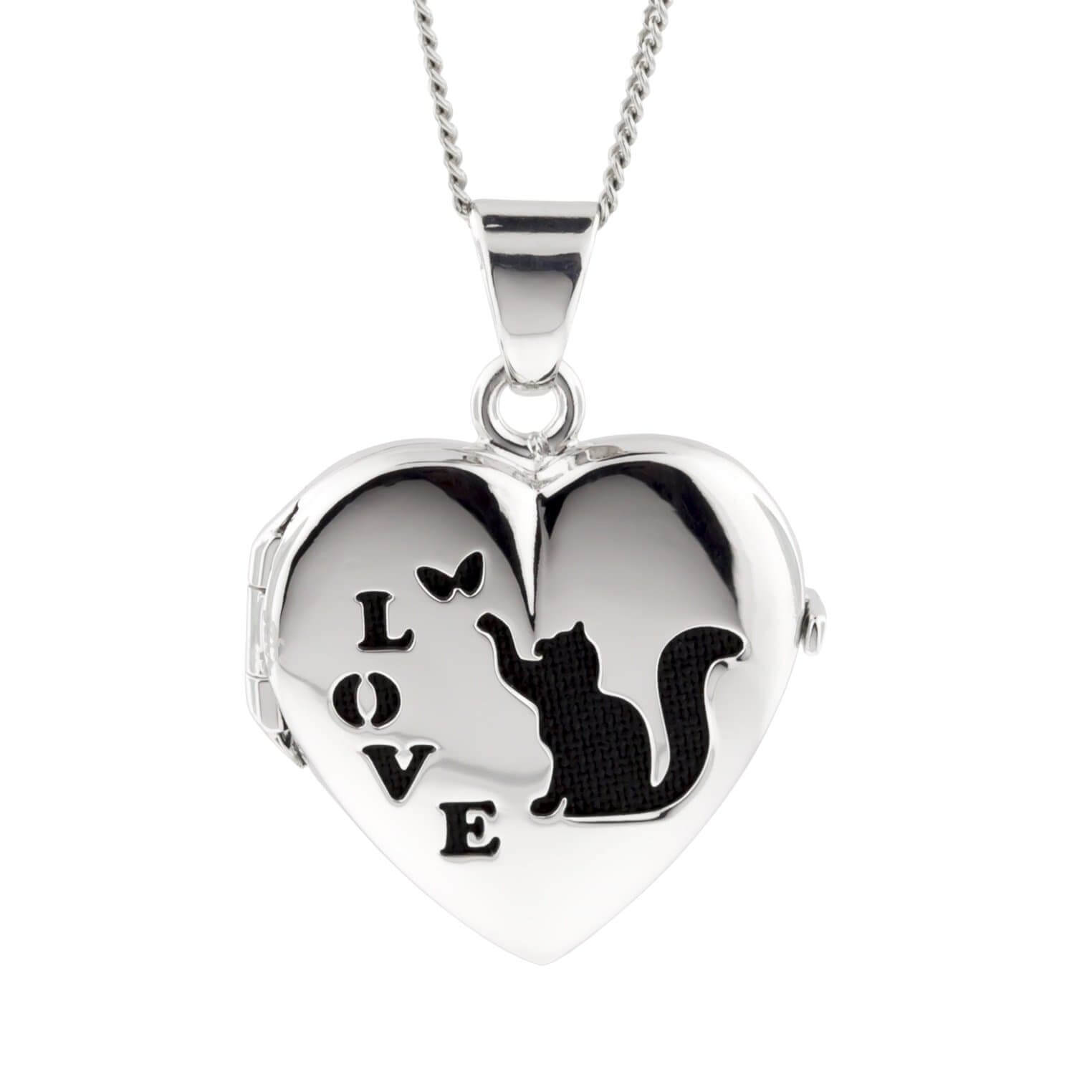 Cara Keepsakes Silver Locket Urns Cat Locket Urn