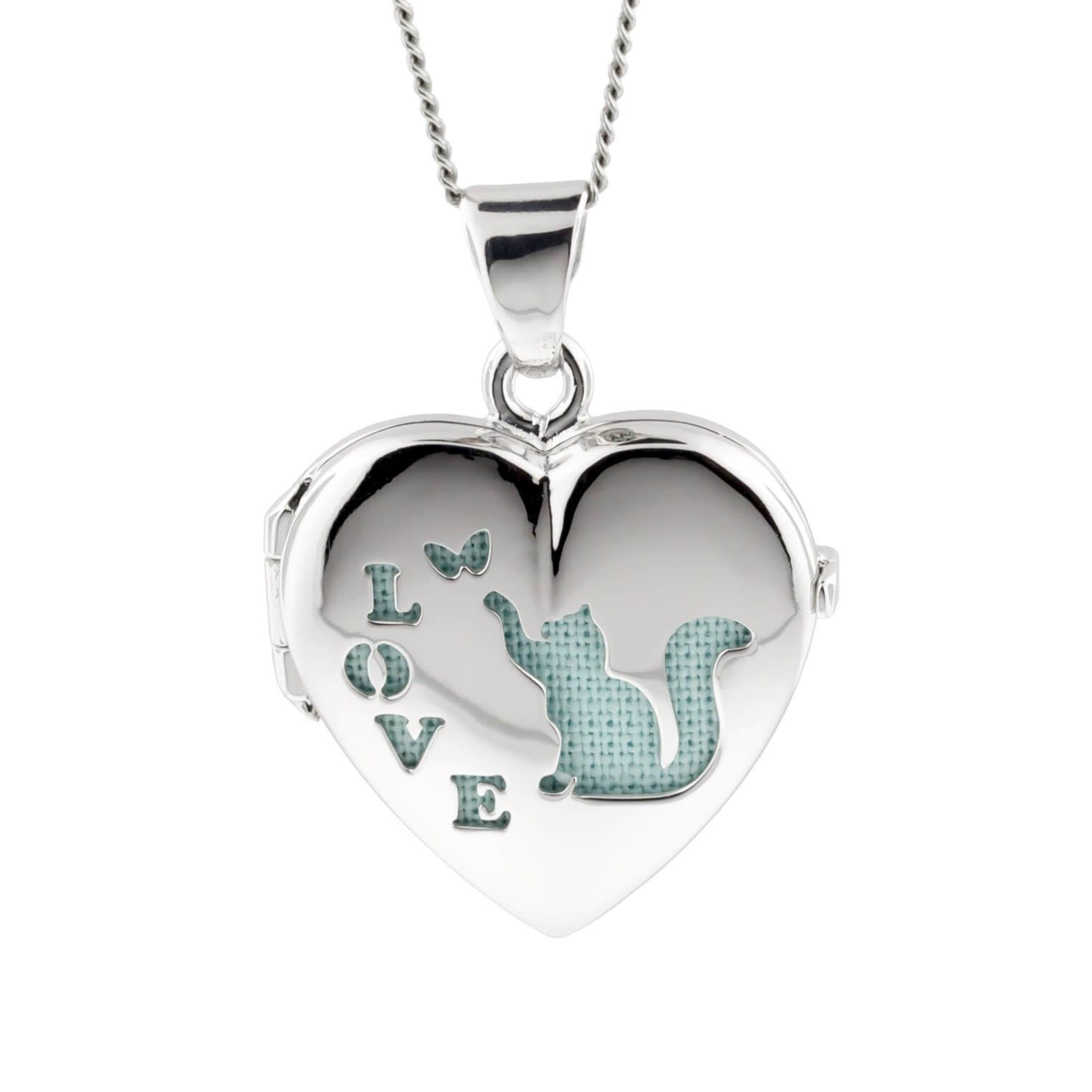 Cara Keepsakes Silver Locket Urns Cat Locket Urn