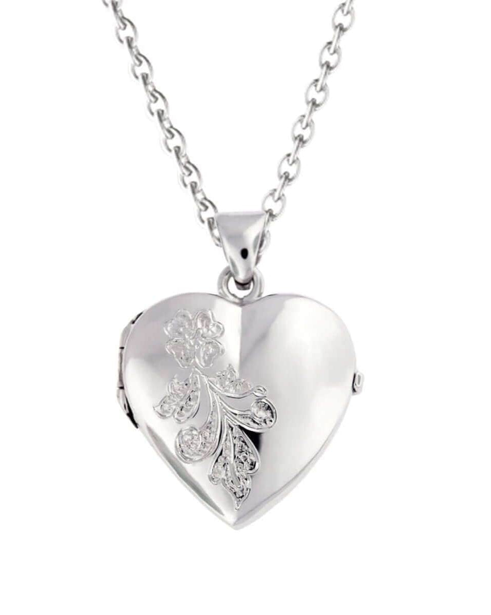 silver heart locket urn necklace