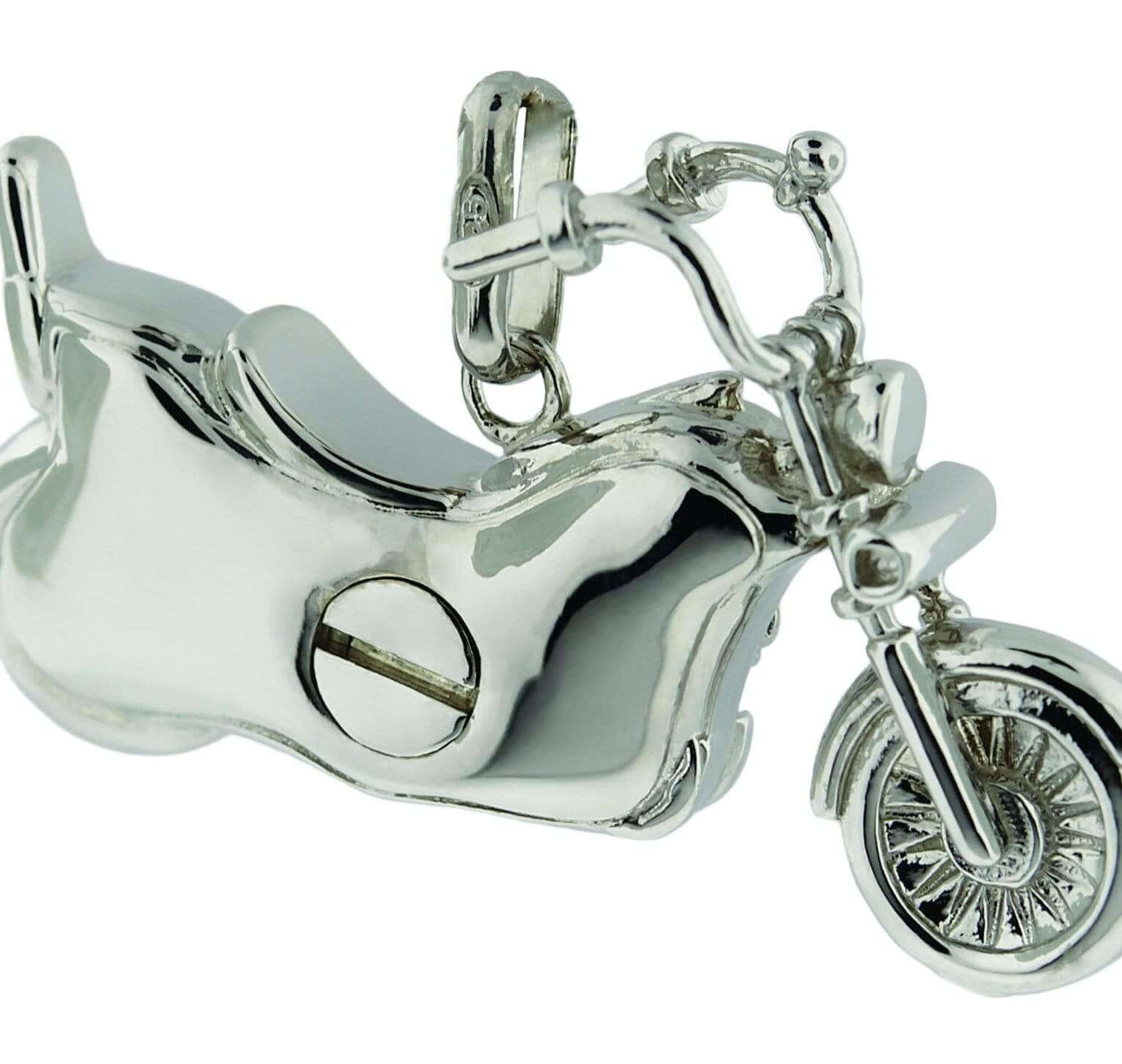 Cara Keepsakes Silver Pendant Urns Motorcycle Pendant Urn