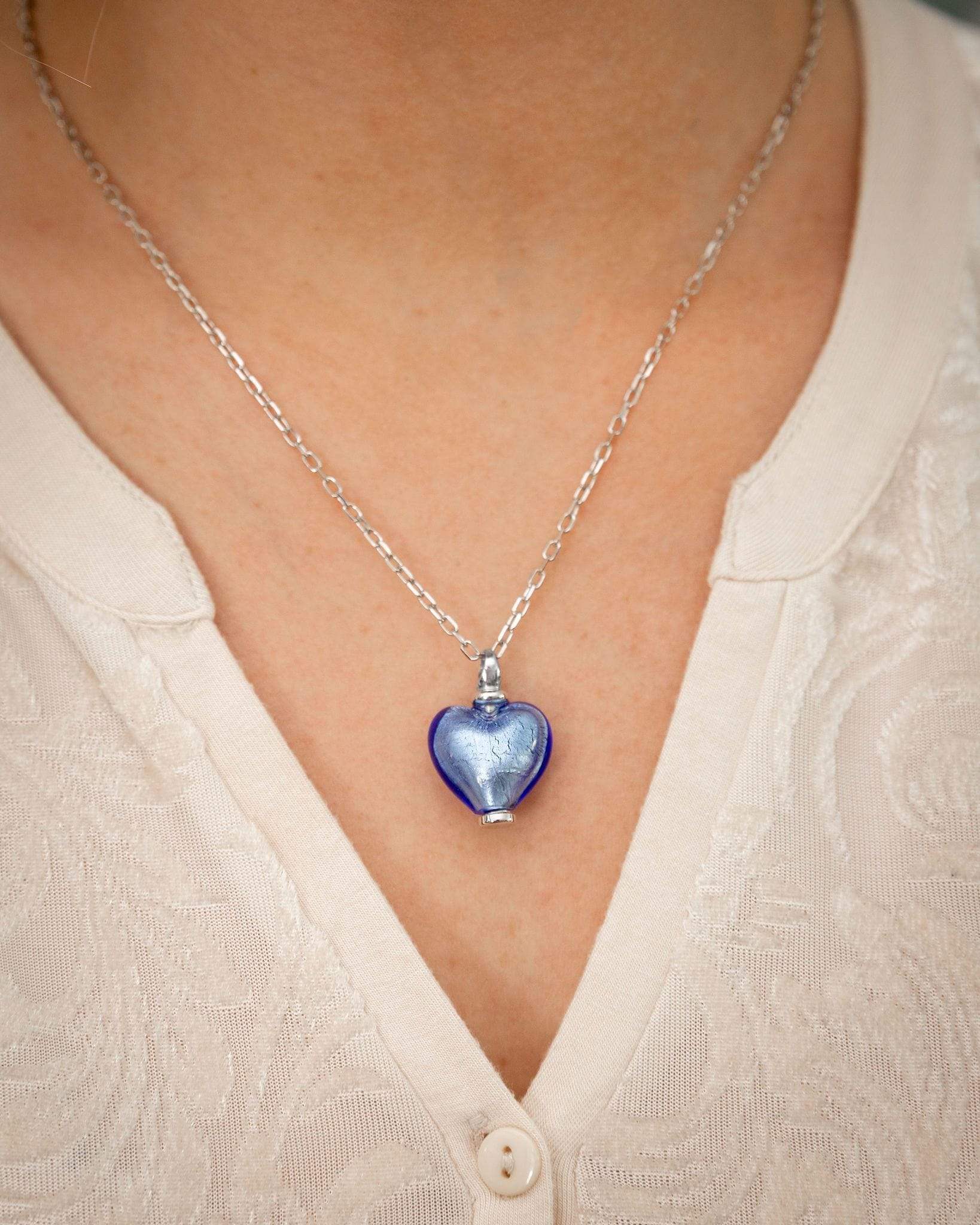 Cara Keepsakes Murano Glass Heart Urns Murano Glass Heart Urn - September