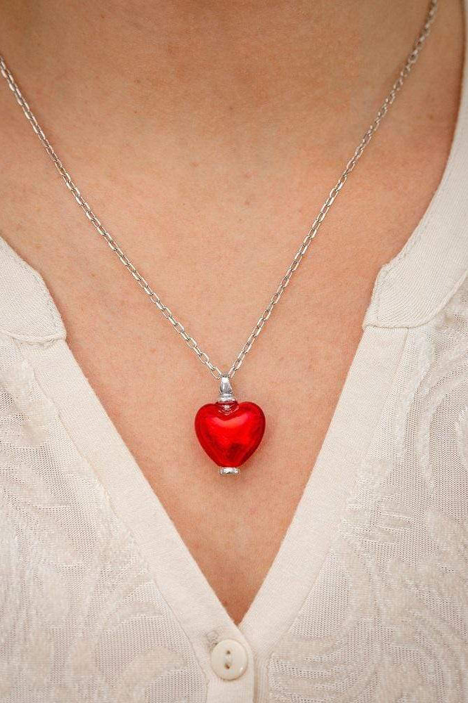Cara Keepsakes Murano Glass Heart Urns Murano Glass Heart Urn - July