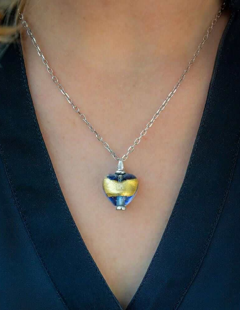 Cara Keepsakes Murano Glass Heart Urns Murano Glass Heart Urn - 'Wrapped in Glory'