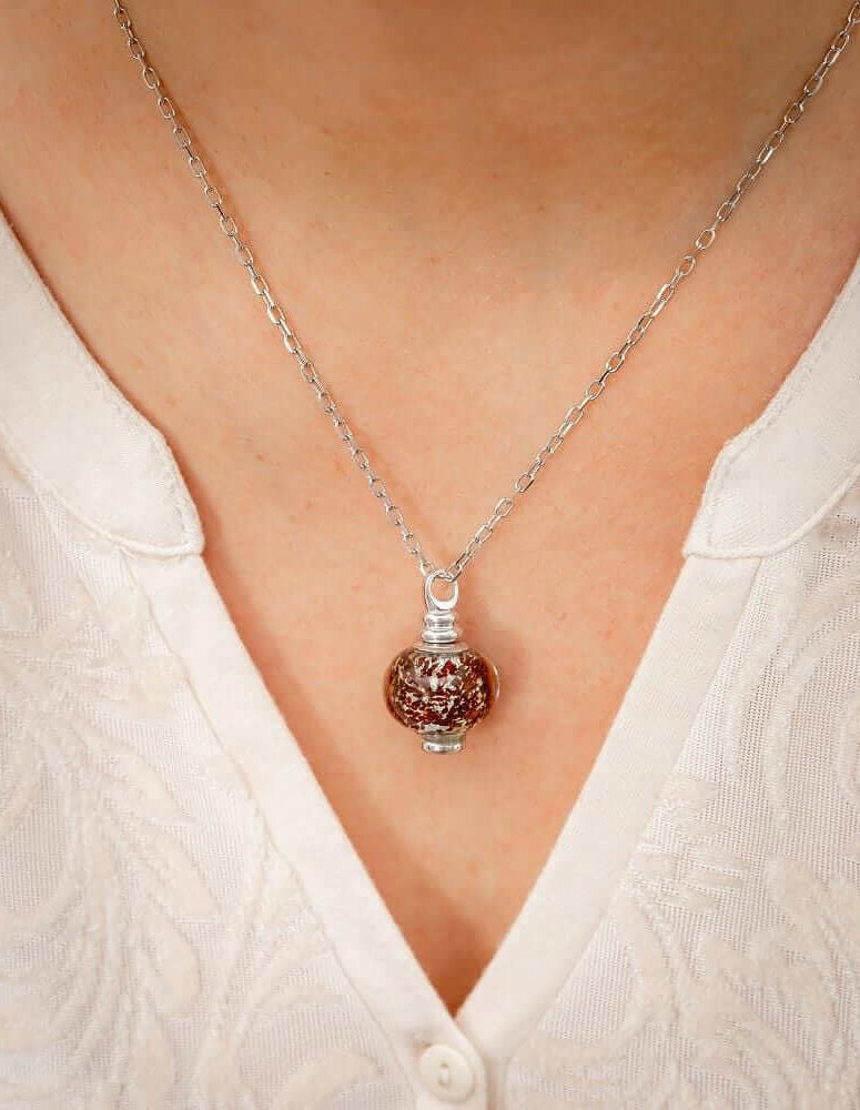 Cara Keepsakes Murano Glass Pendant Urns Murano Glass Pendant Urn - 'Everlasting Embrace'