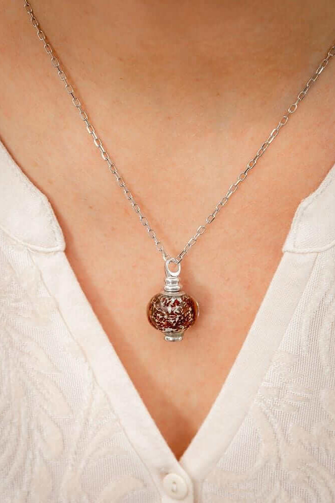 Cara Keepsakes Murano Glass Pendant Urns Murano Glass Pendant Urn - 'Everlasting Embrace'
