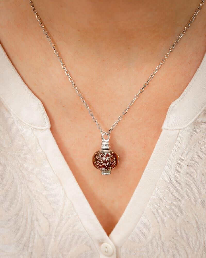 Cara Keepsakes Murano Glass Pendant Urns Murano Glass Pendant Urn - 'Everlasting Embrace'