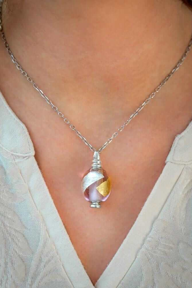 Cara Keepsakes Murano Glass Pendant Urns Murano Glass Pendant Urn - 'Loving Whispers'