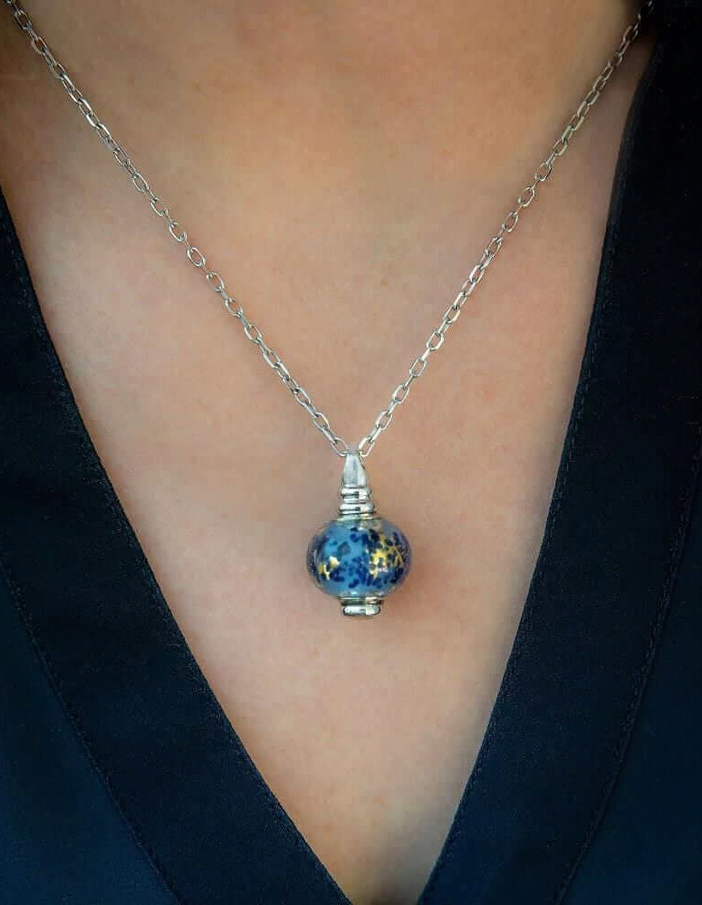 Cara Keepsakes Murano Glass Pendant Urns Murano Glass Pendant - 'Ocean Mist'